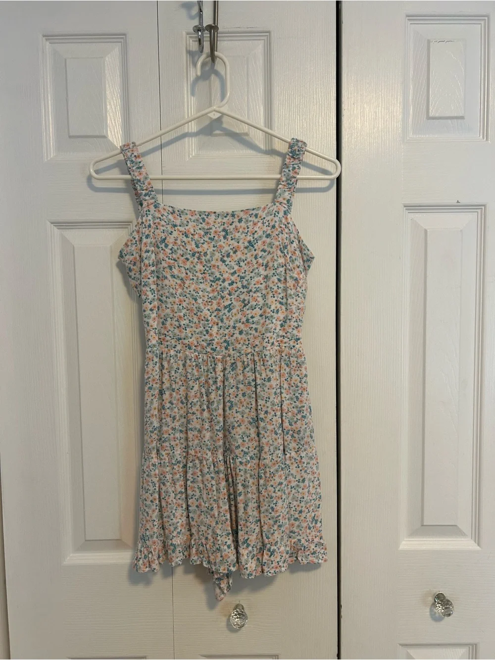Trixxi Floral jumper/dress with Blue & Peach Flowers